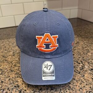 Auburn '47 Clean Up Baseball Cap Adjustable Navy Blue Orange New